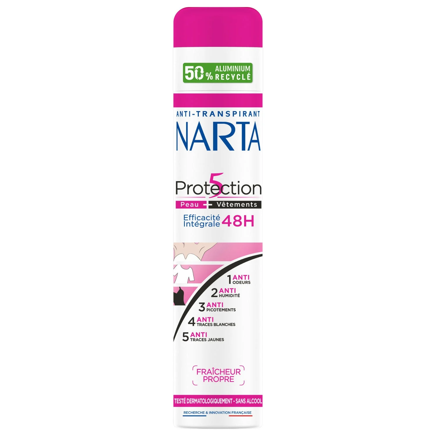 Protection Deodorant 5 Skin + Clothes 48H Clean Freshness 200ml - NARTA
