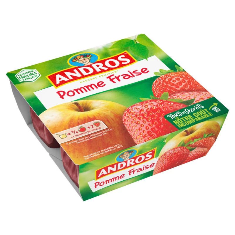 Andros apple strawberry 4x100g