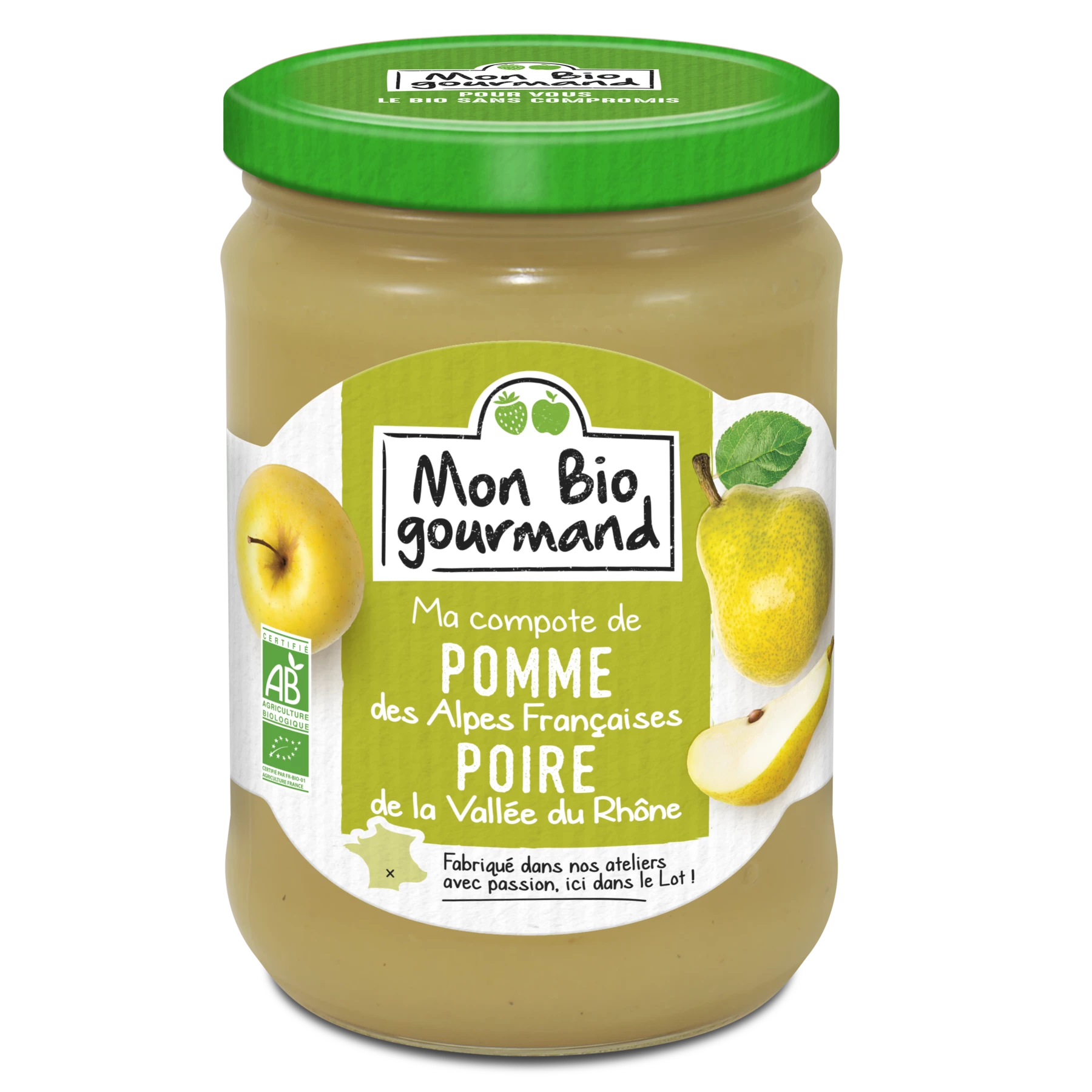Mbio Gourm Pomme Poire 580g
