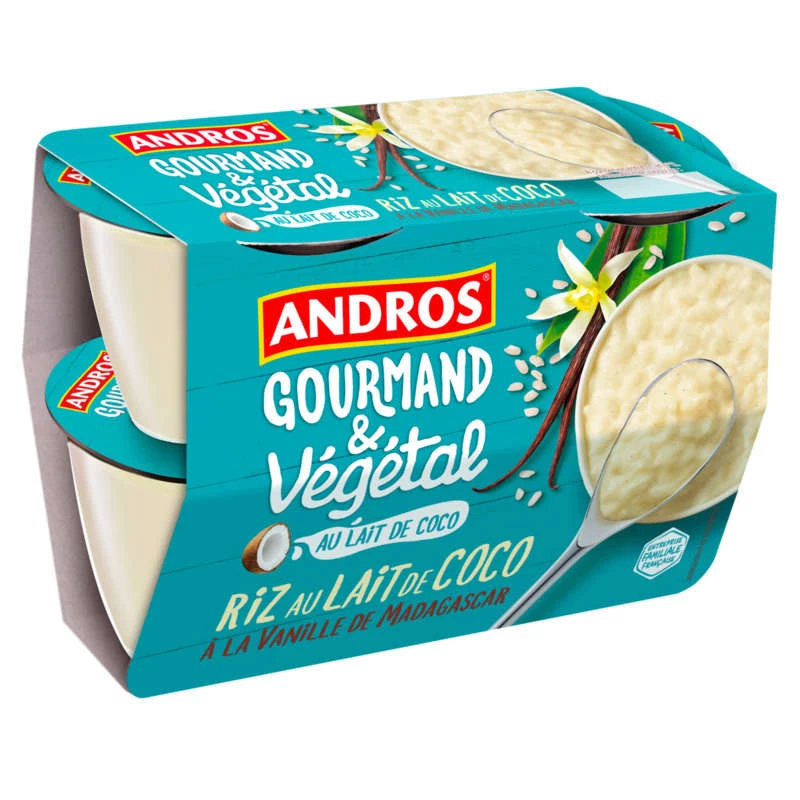 Plant dessert Riz-au-au vanilla 4x100g vanilla - ANDROS