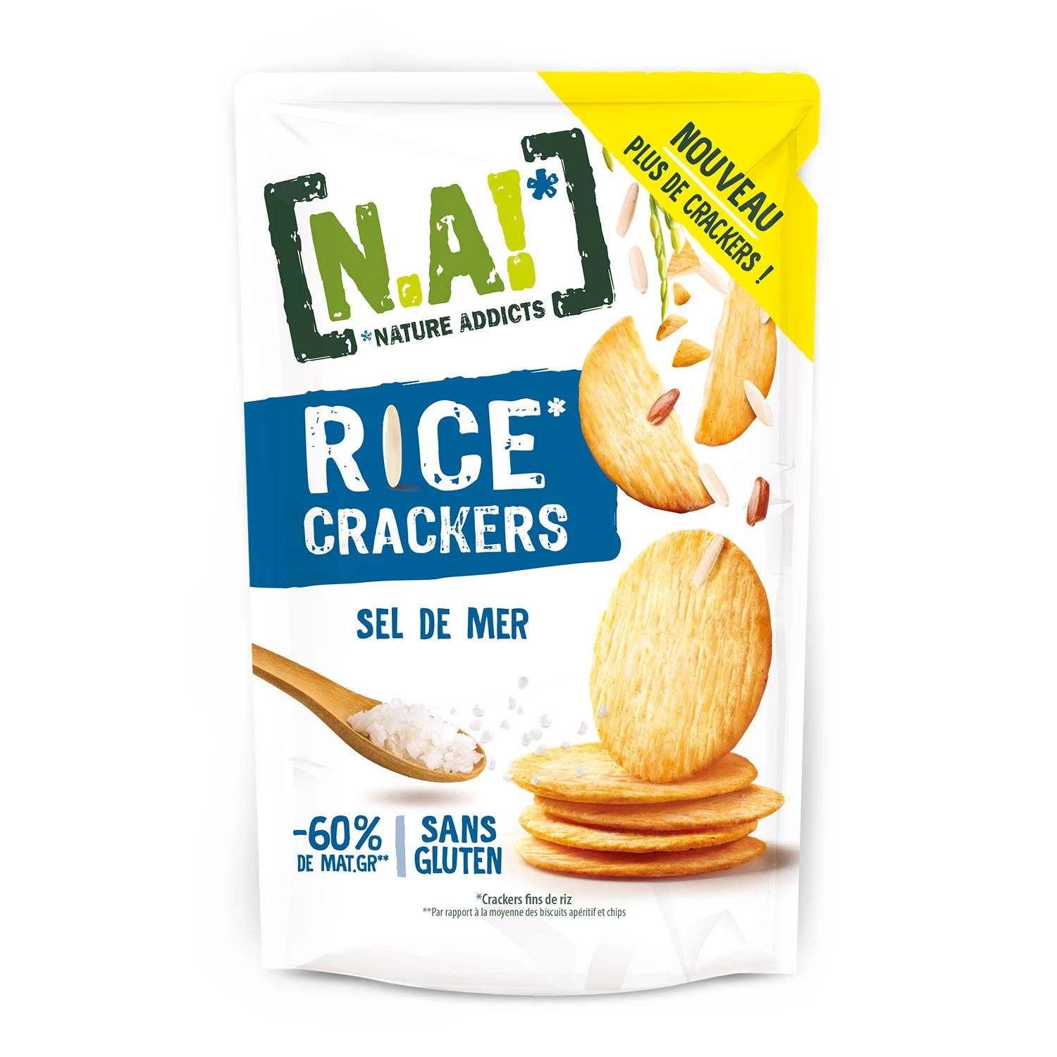 Aperitiefkoekjes Rijstcrackers Zeezout, 85g - N.A!