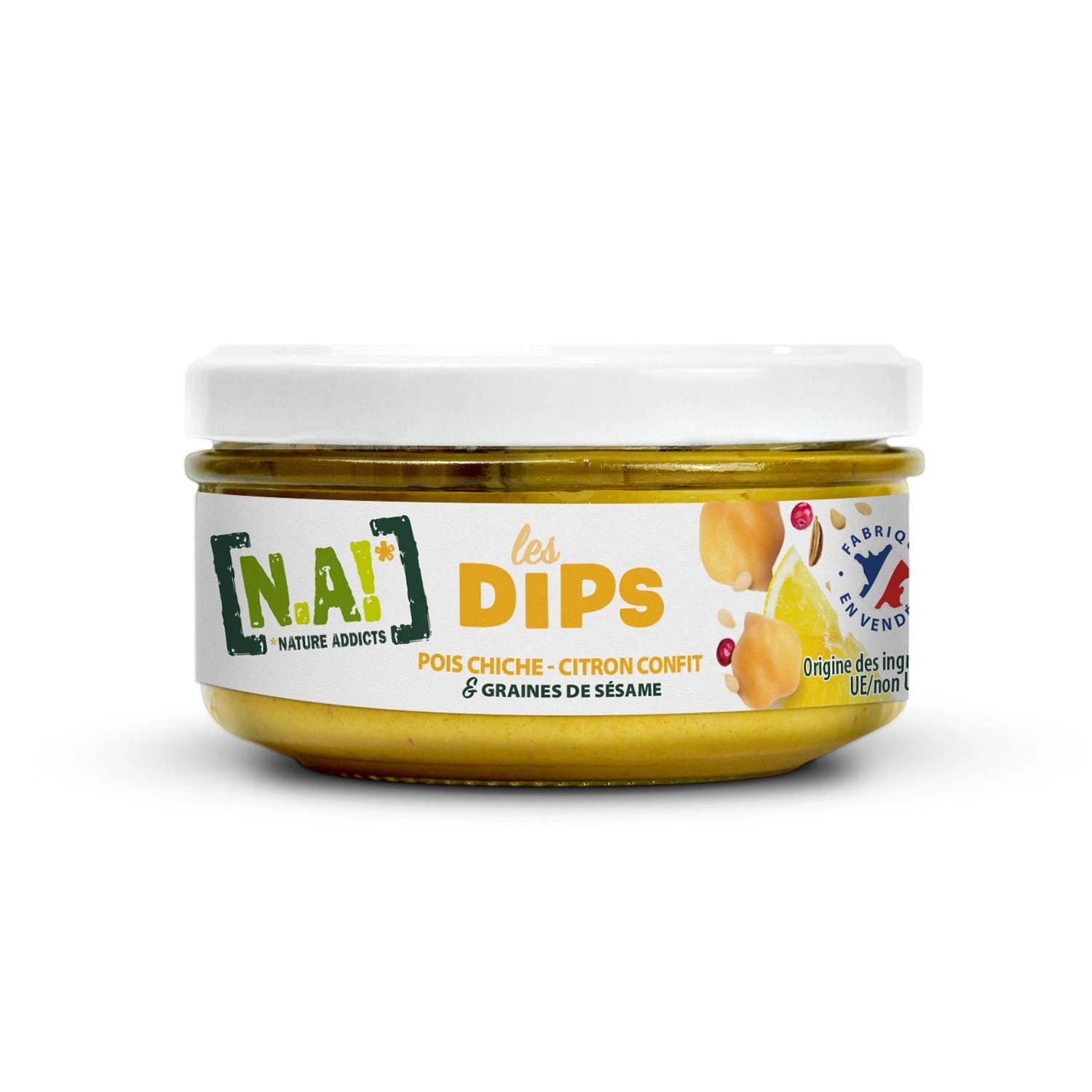 Dips de garbanzos, limón confitado y semillas de sésamo, bote de 140 g - ¡N.A!