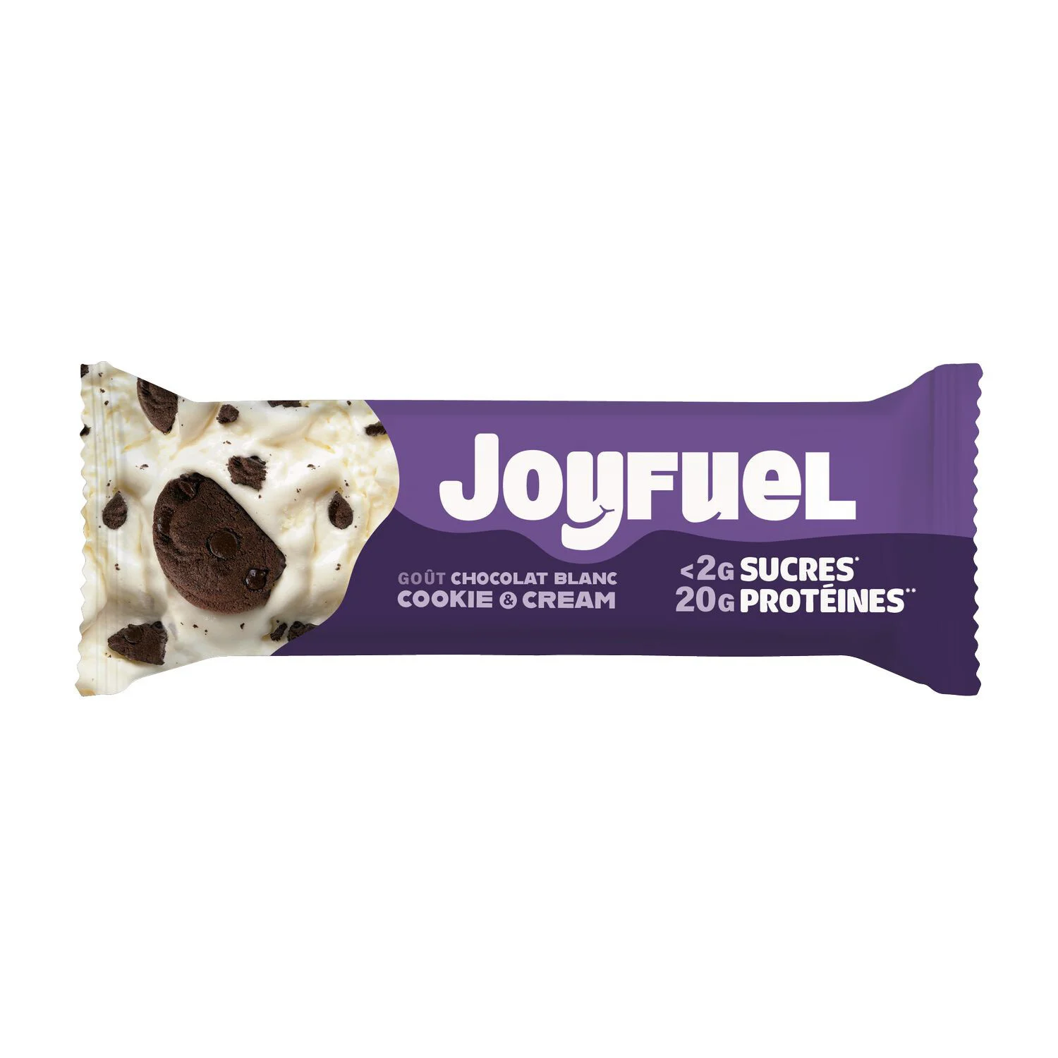 Chocolat Blanc Cookie & Cream Barre Hyperprotéinée - 55g - JOYFUEL