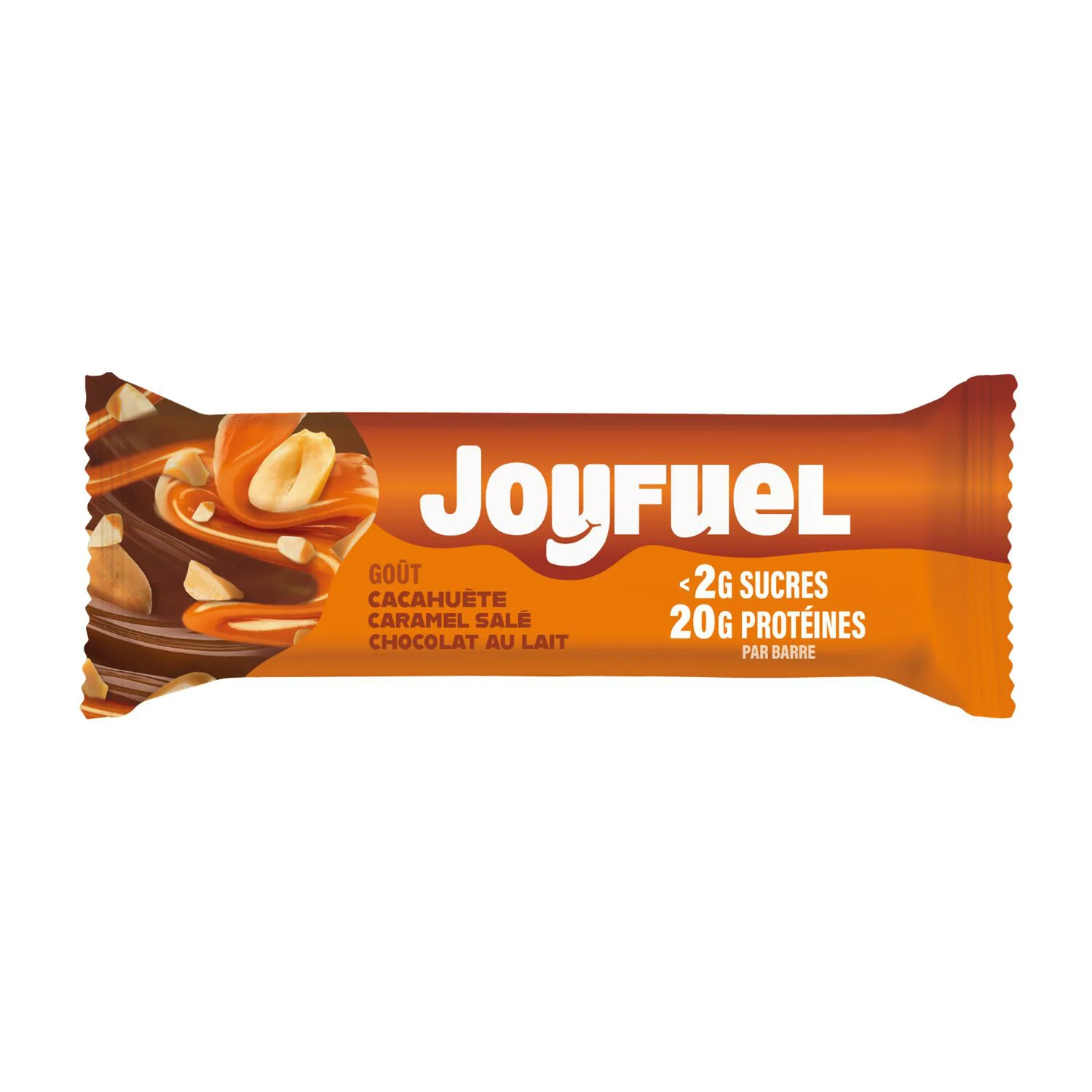 Milchschokolade, Erdnuss-Karamell, gesalzene Butter, proteinreicher Riegel – 55 g – JOYFUEL