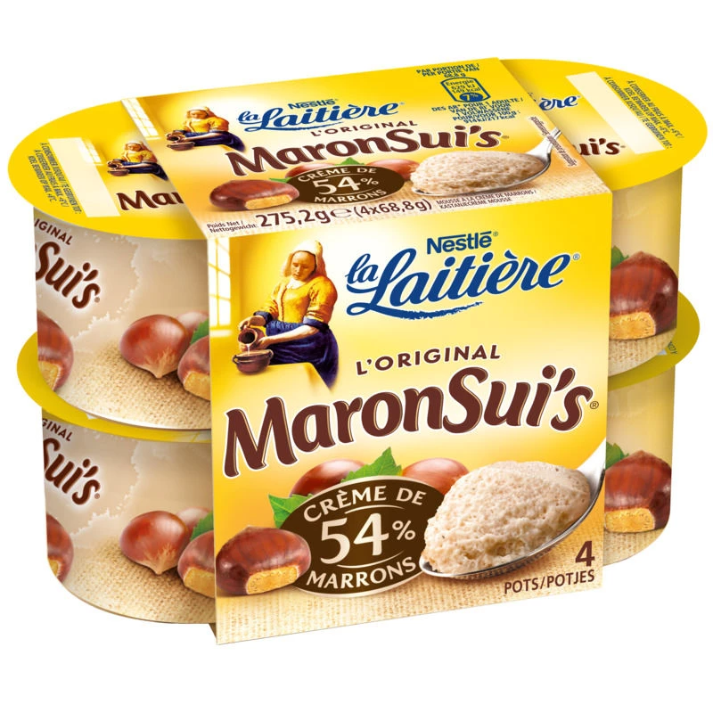 Yaourt crème de marrons maronsui's 4x68,8g - LA LAITIÈRE