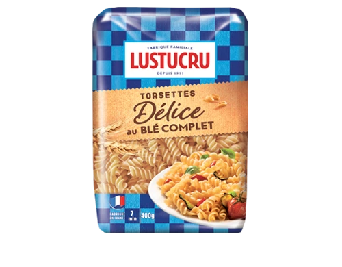 Pâtes torsettes au blé complet 400g - LUSTUCRU