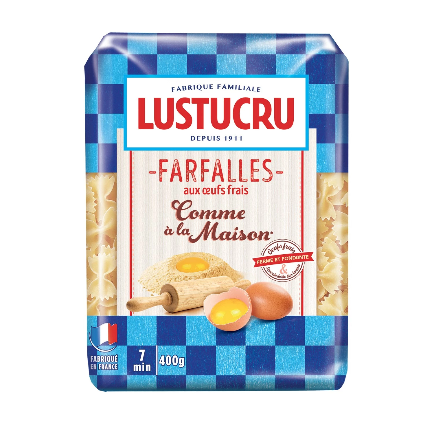 Pâtes farfalles aux œufs frais 400g - LUSTUCRU