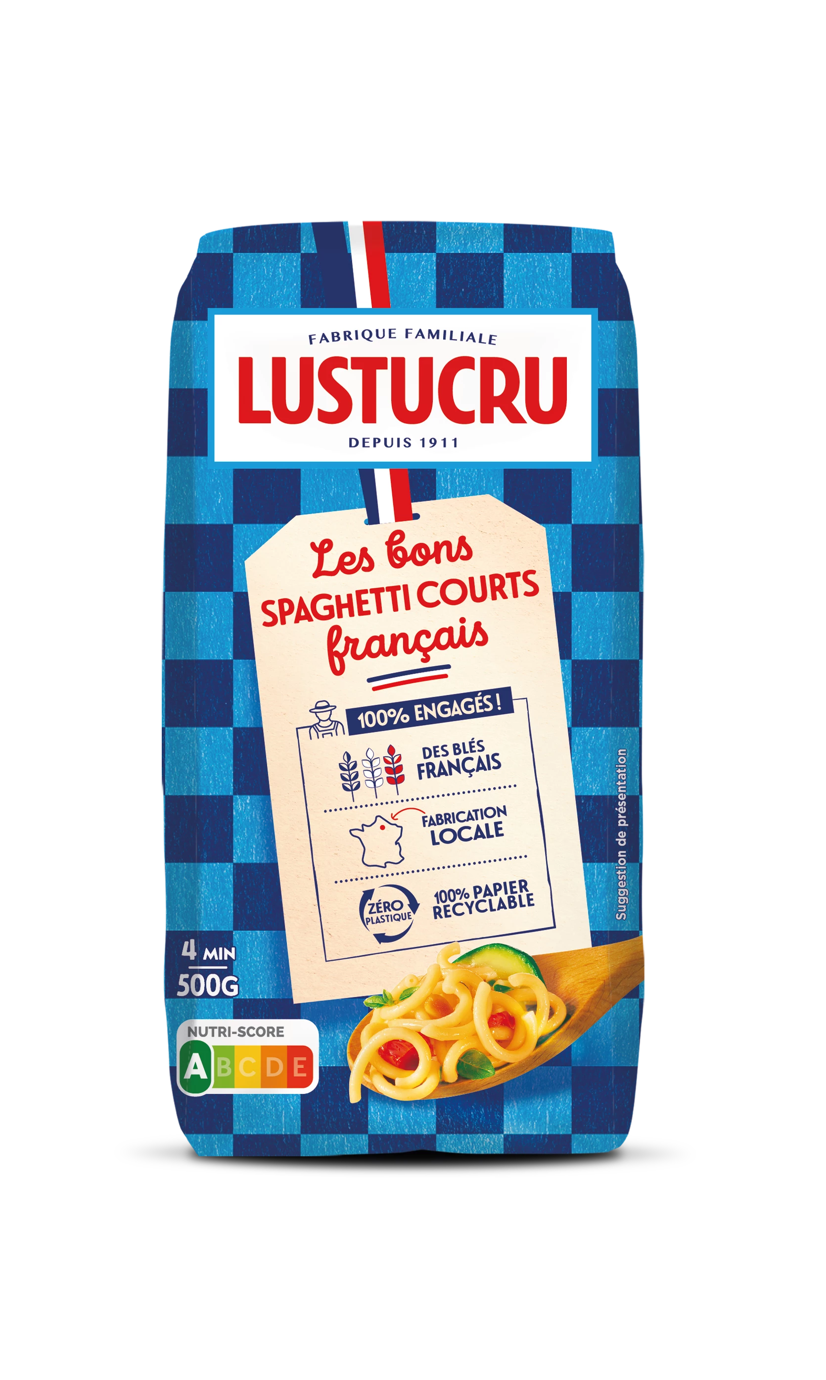 Bột mì spaghetti ngắn, 500g -  LUSTUCRU