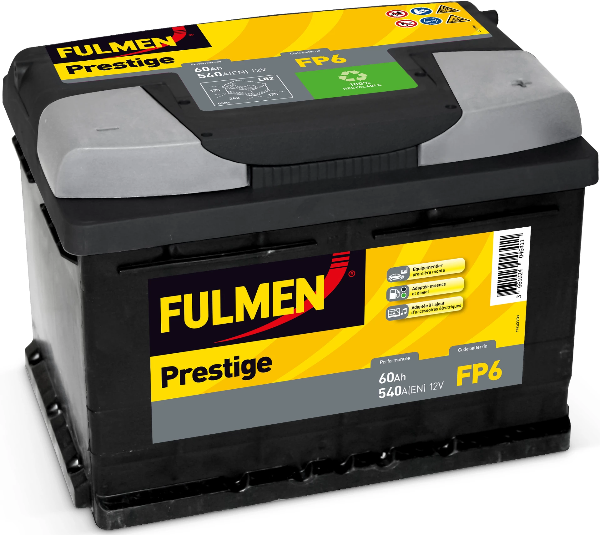 Batterie Auto Fulmen 60ah 540a