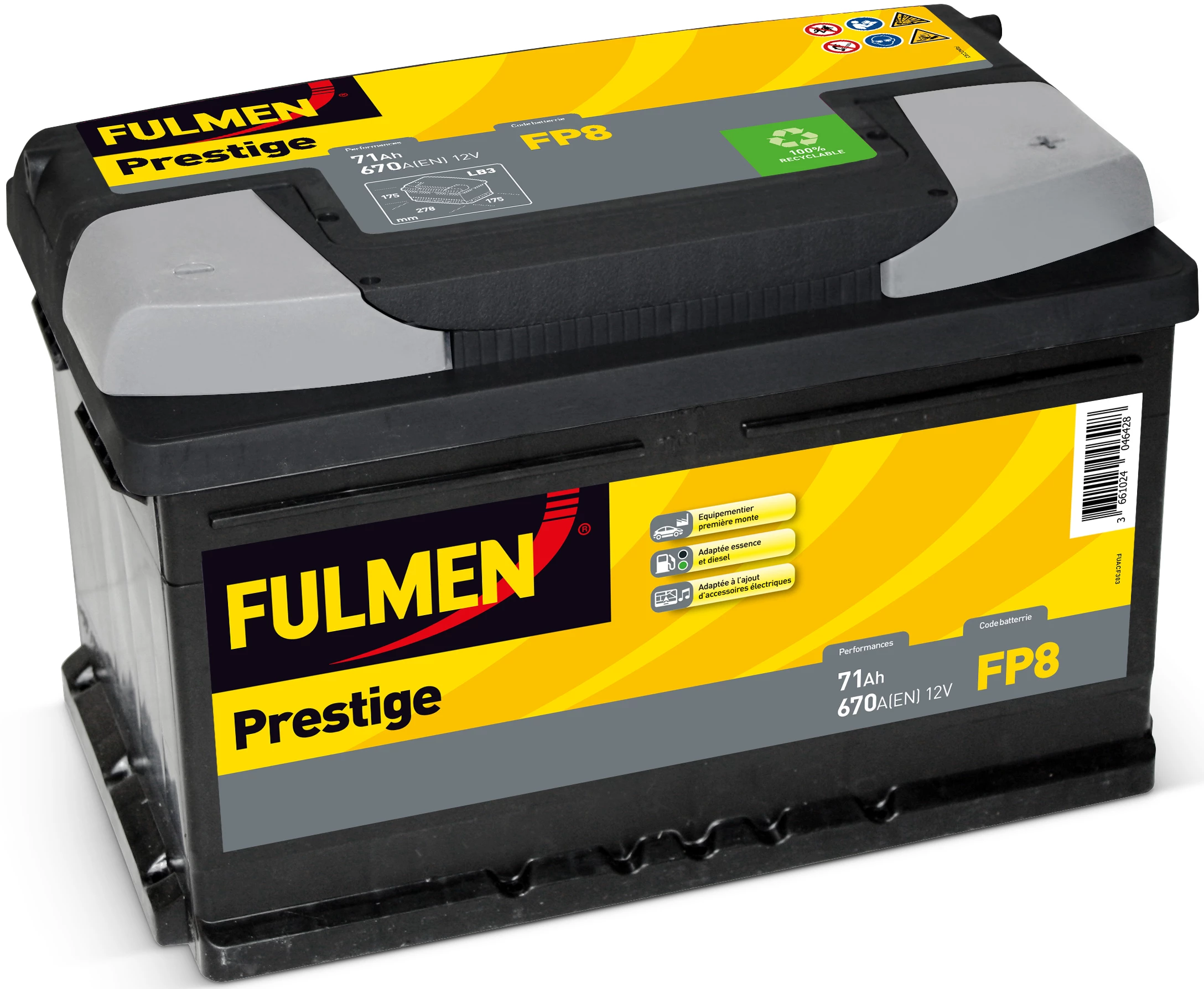 Batterie Auto Fulmen 71ah 670a