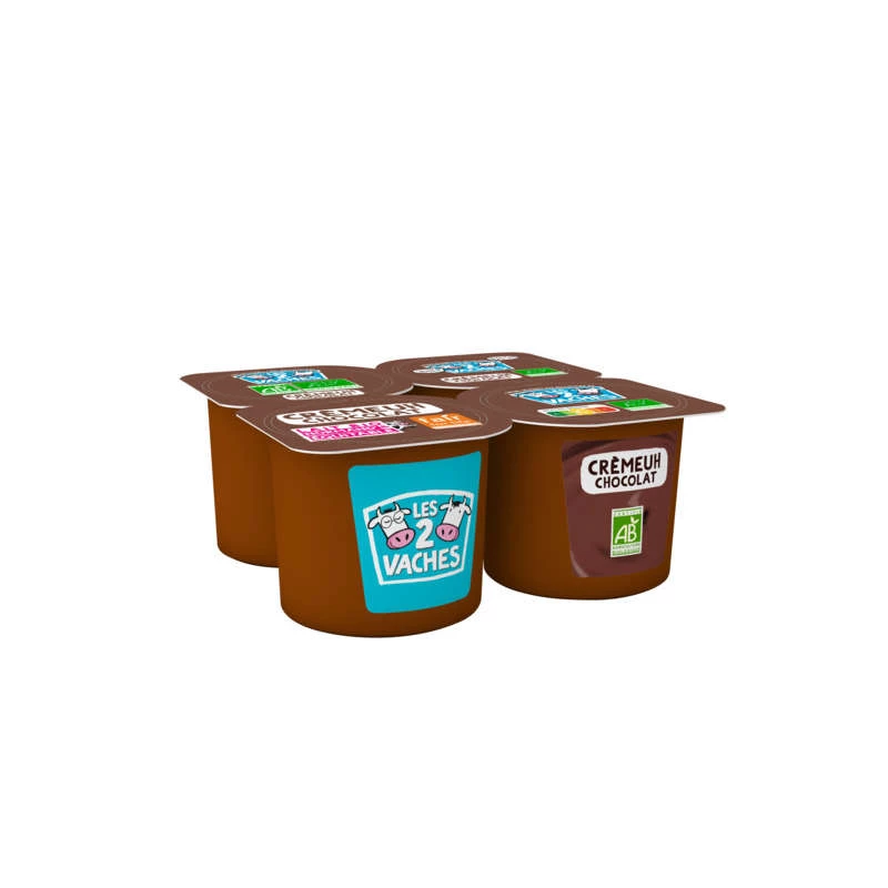 4x95g organic chocolate cream - LES 2 VACHES