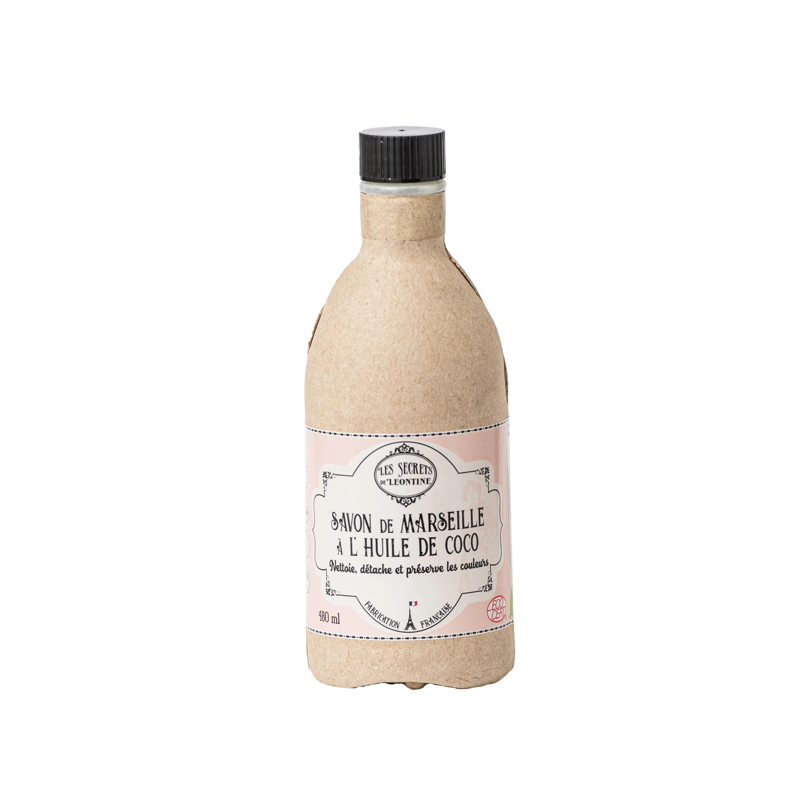 Marseille Soap with Coconut Oil 480 Ml Bottle - Les Secrets De Leontine