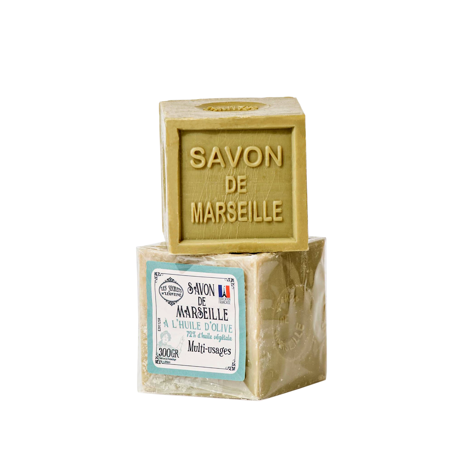 Marseille Soap with Olive Oil CubeFilm 300 Gr - Les Secrets De Leontine