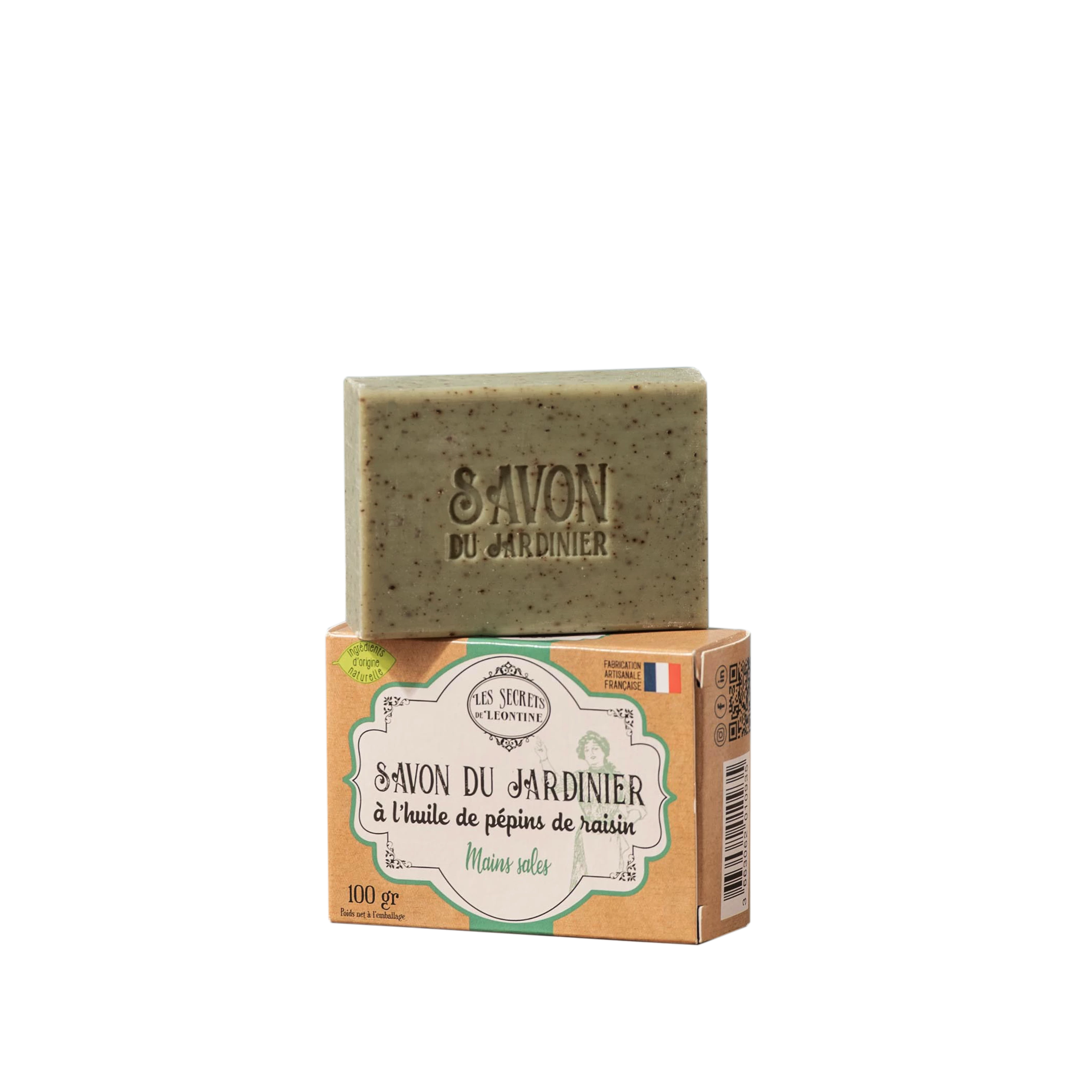 Gardener's Soap with Grapeseed Oil Cardboard Box 100 Gr - Les Secrets De Leontine