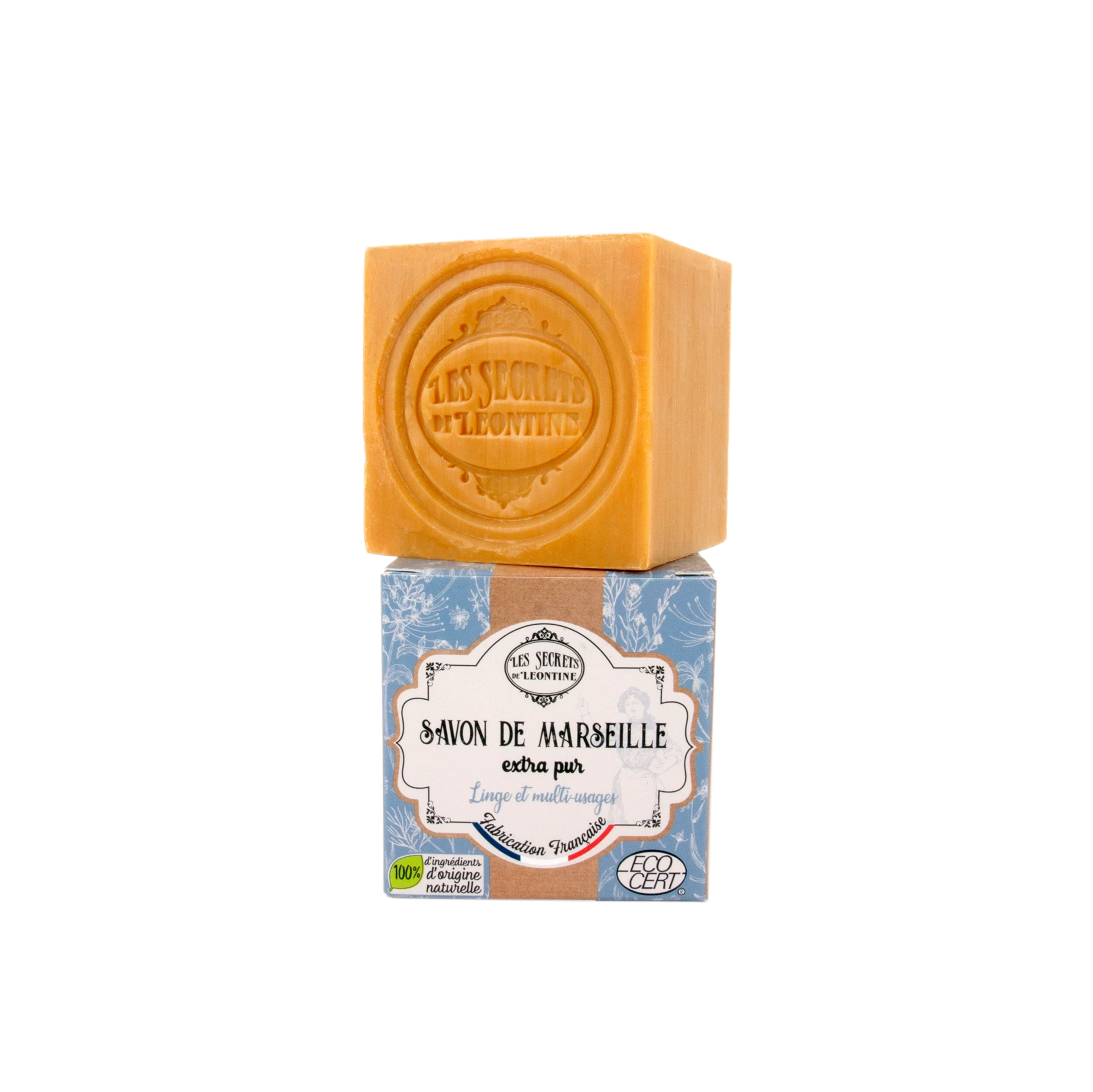 Extra Pure Marseille Soap CubeCarton Box 200 Gr - Les Secrets De Leontine