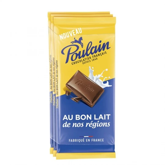 Плитка молочного шоколада 3х95г - POULAIN