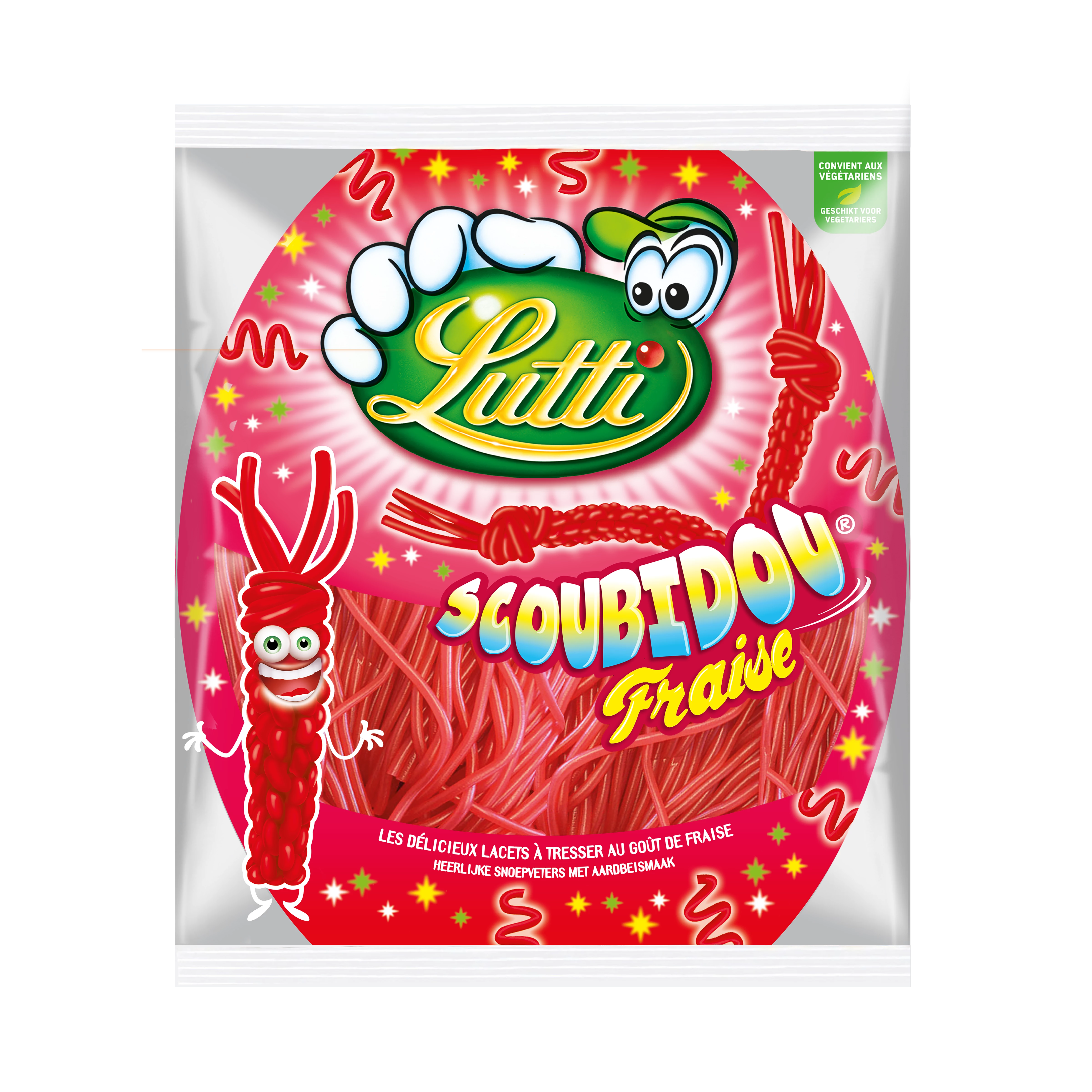 Scoubidou草莓糖； 200克 - LUTTI