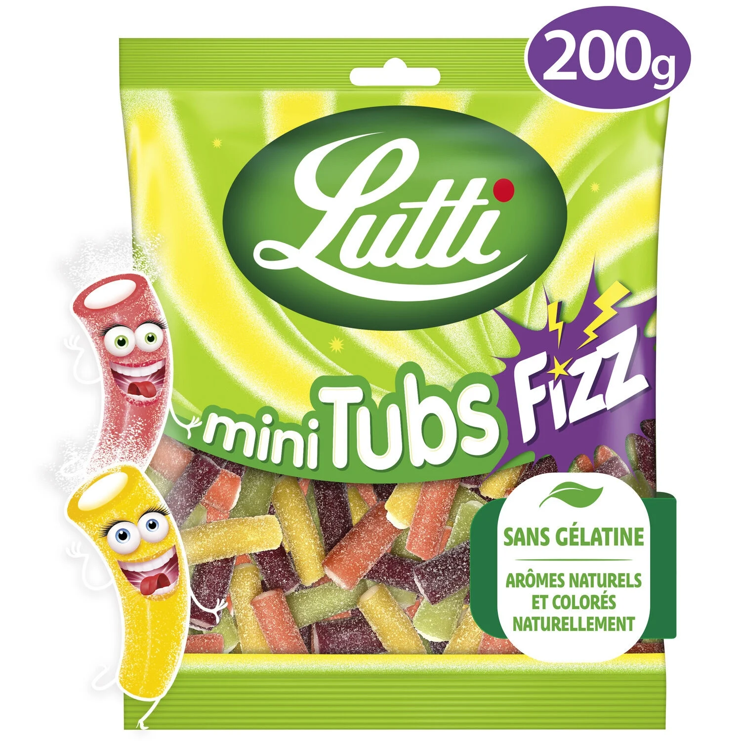 Конфеты Mini Tubs Fizz 200г - Lutti