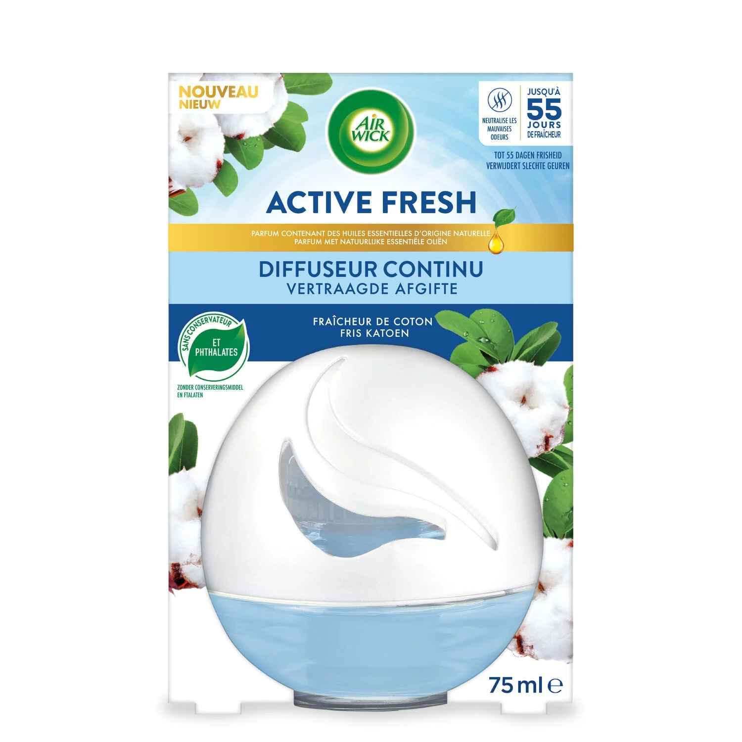 Continuous Distriper Fresh Fresh Cotton 75ml - AIRWICK
