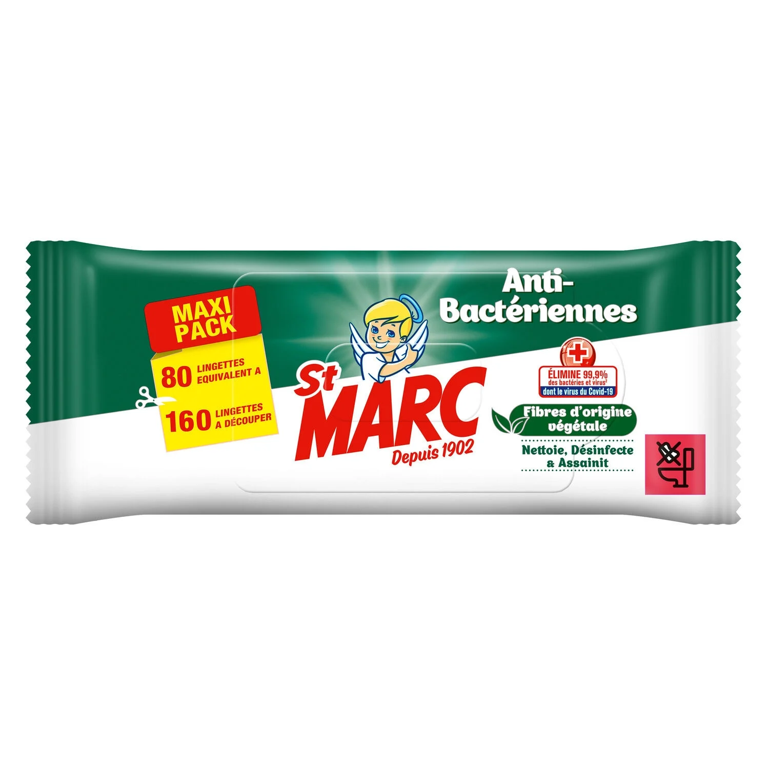 Anti-bacterial Disinfectant Cleaning Wipes X80 - St Marc
