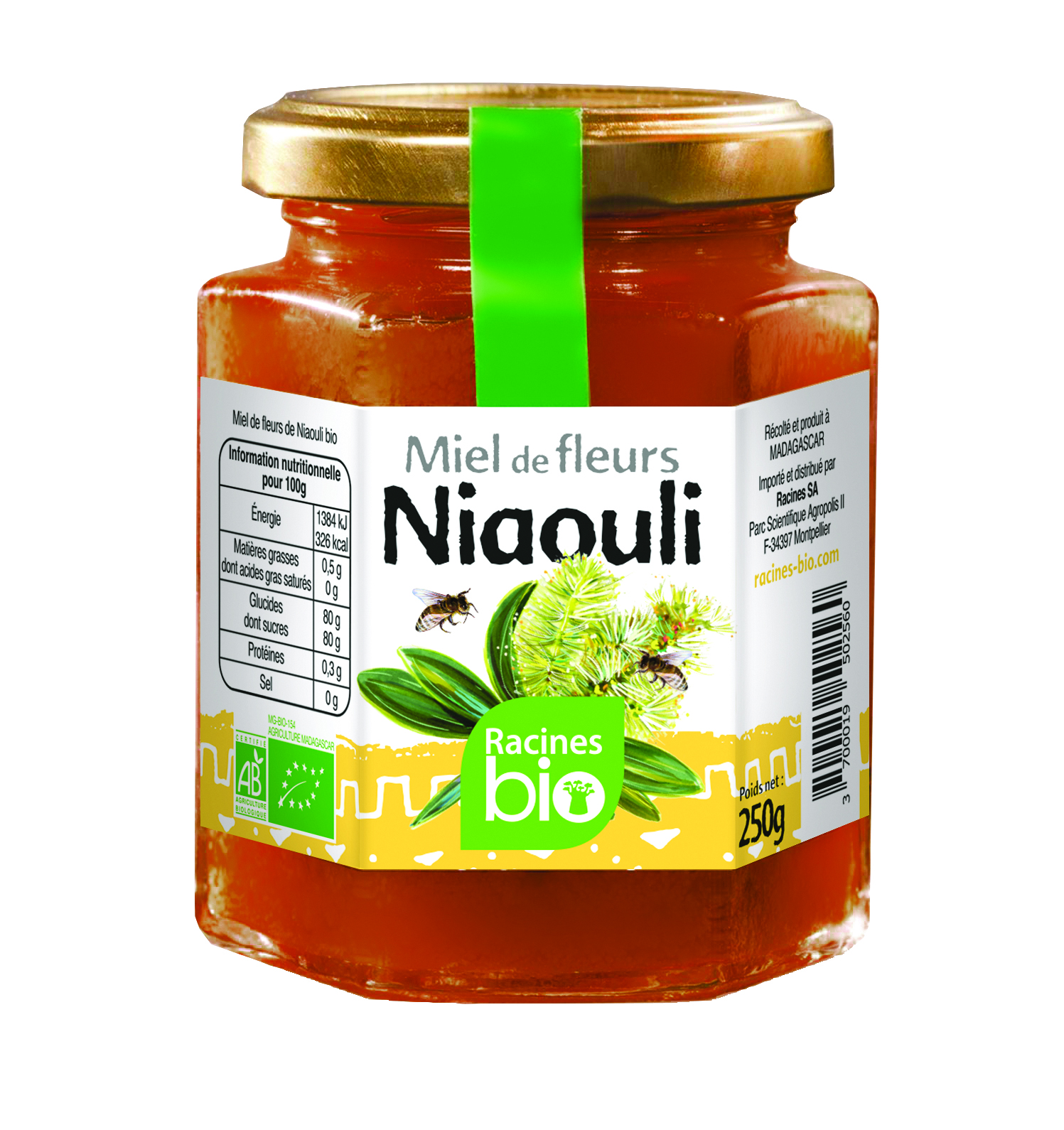 Niaouli Bloemenhoning (12 X 250 G) - Racines Bio