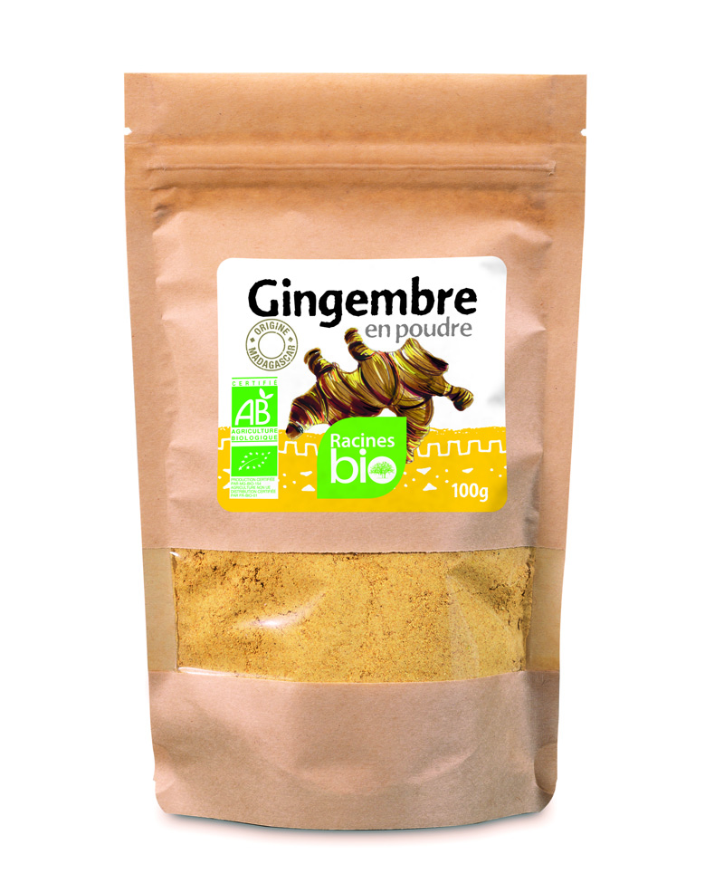 Ginger powder (20 x 100 g) - Racines Bio