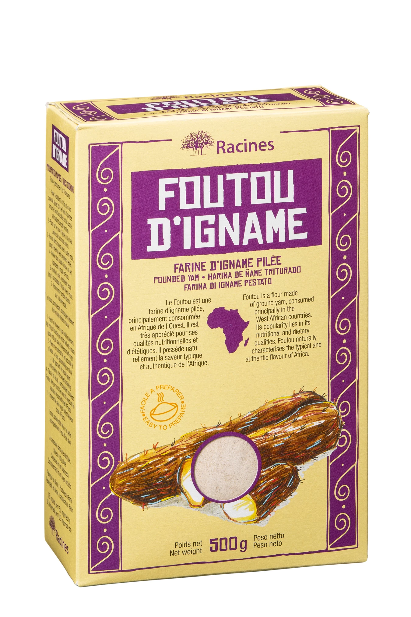 Inhame Foutou (20 X 500 G) - Racines