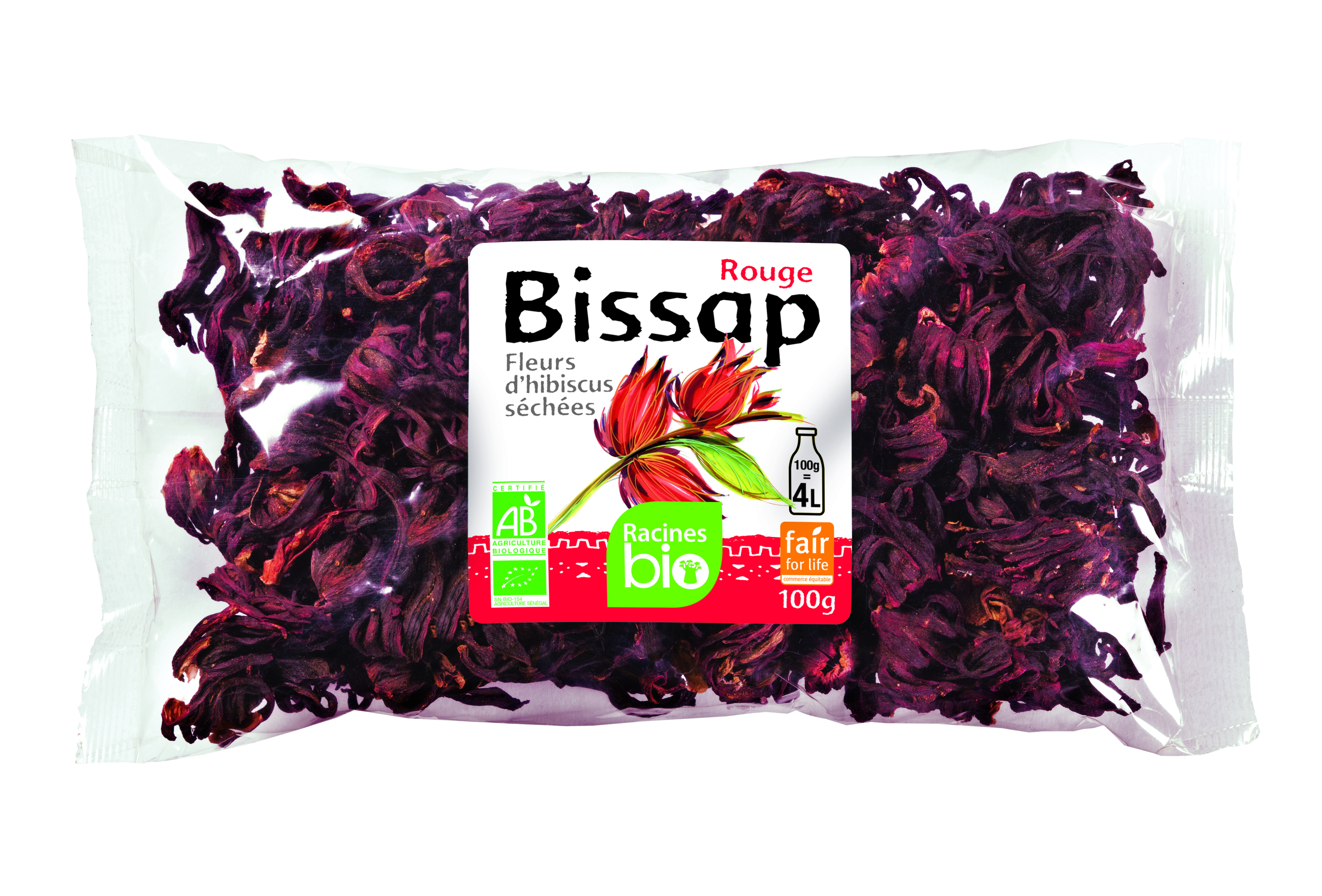 Rode Hibiscusbloemen (20 X 100 G) - Racines Bio