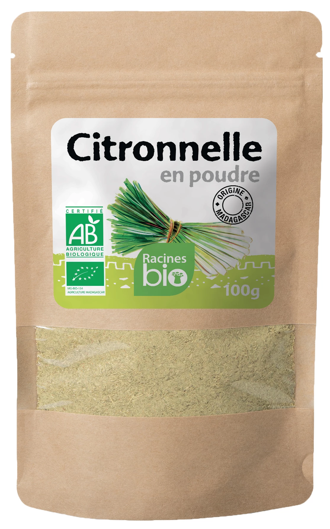 Lemongrass Powder (20 X 100 G) - Racines Bio