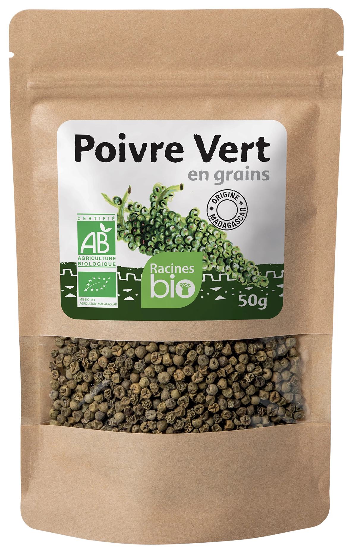 Green pepper in grains (20 x 50 g) - Racines Bio