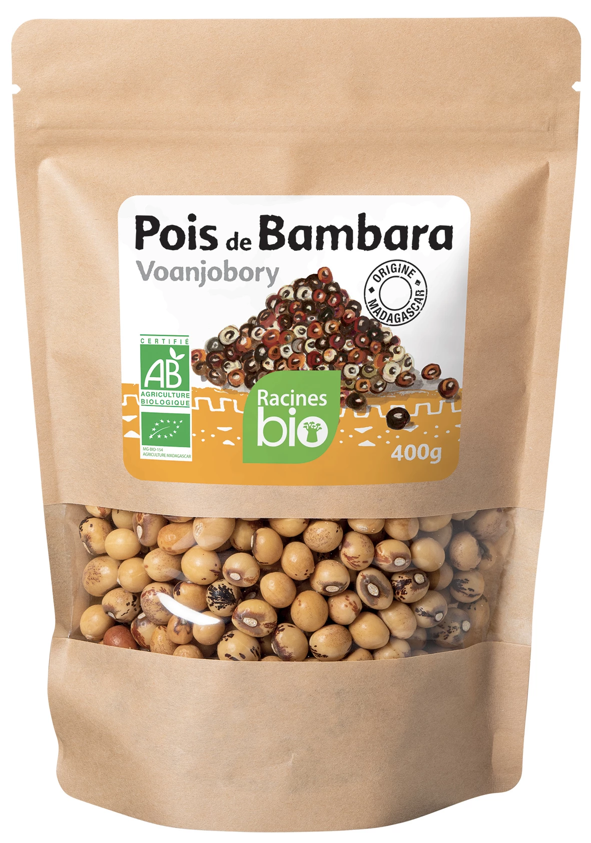 Pois De Bambara Voanjobory 20 X 400 г - RACINES Bio