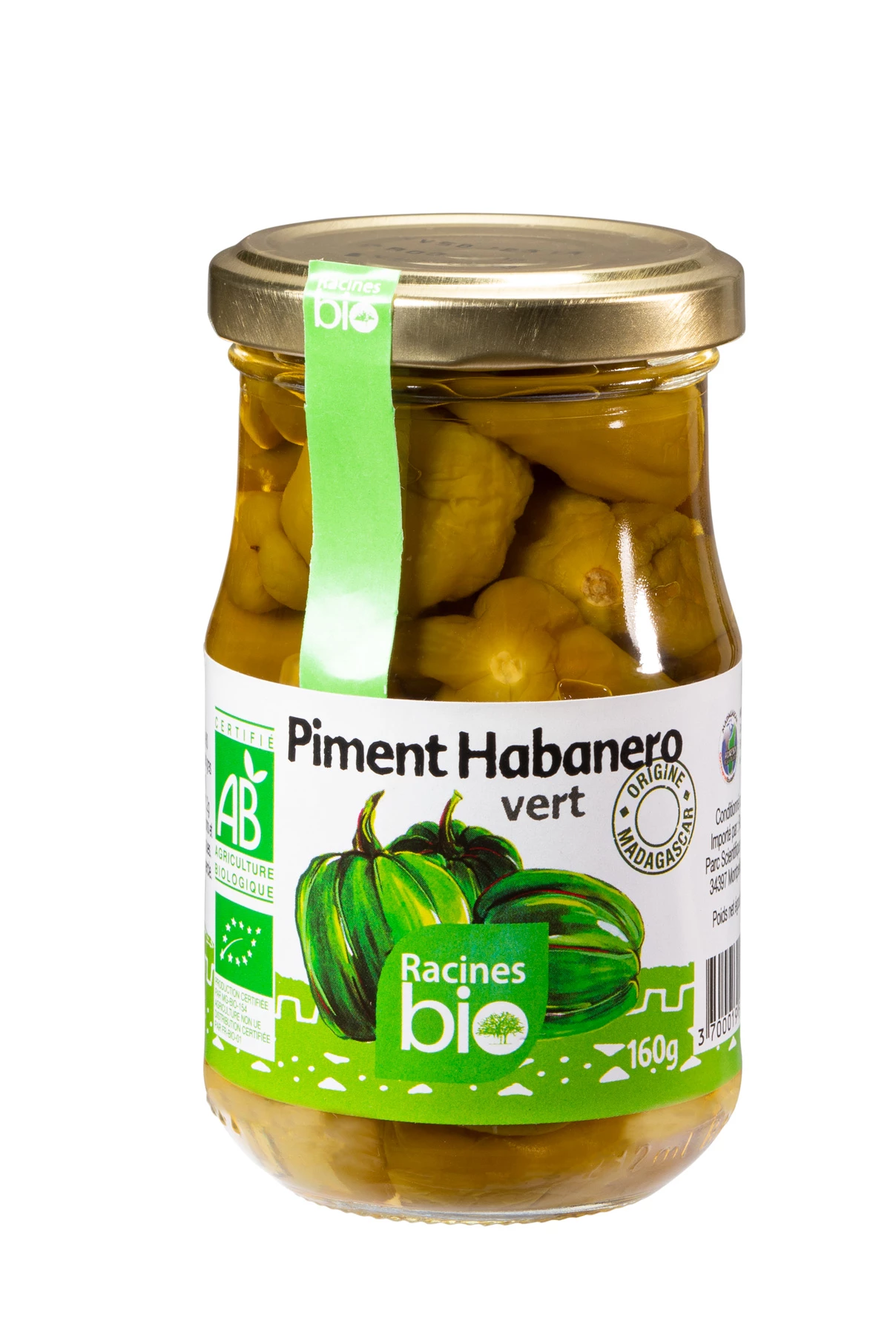 Pimenta Habanero Verde Inteira (12 X 160 G) - Racines Bio