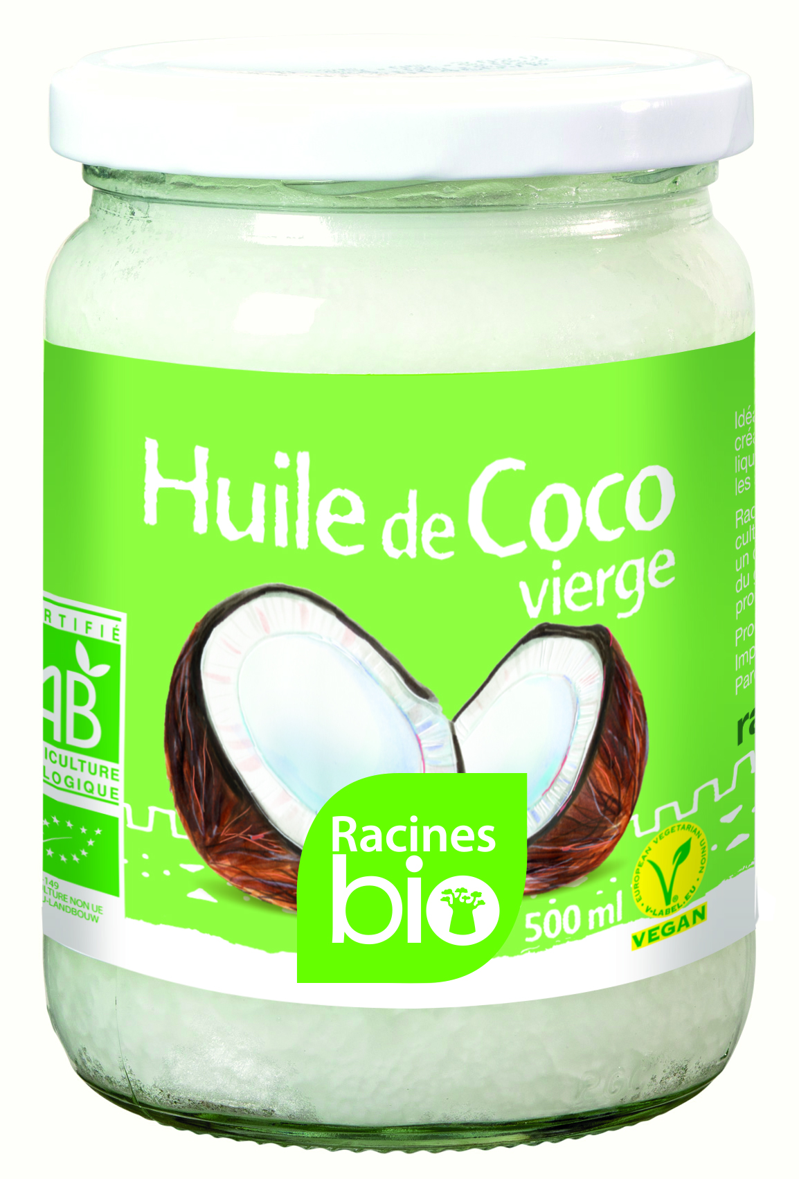 Blank coconut oil (12 x 500 ml) - Racines Bio