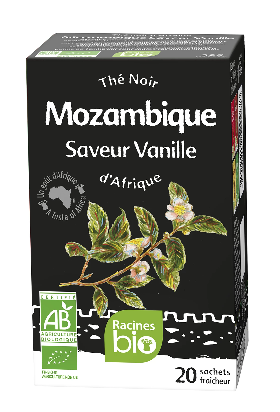 Vanille-Schwarztee (12 x 20 Beutel x 16 g) - Racines Bio