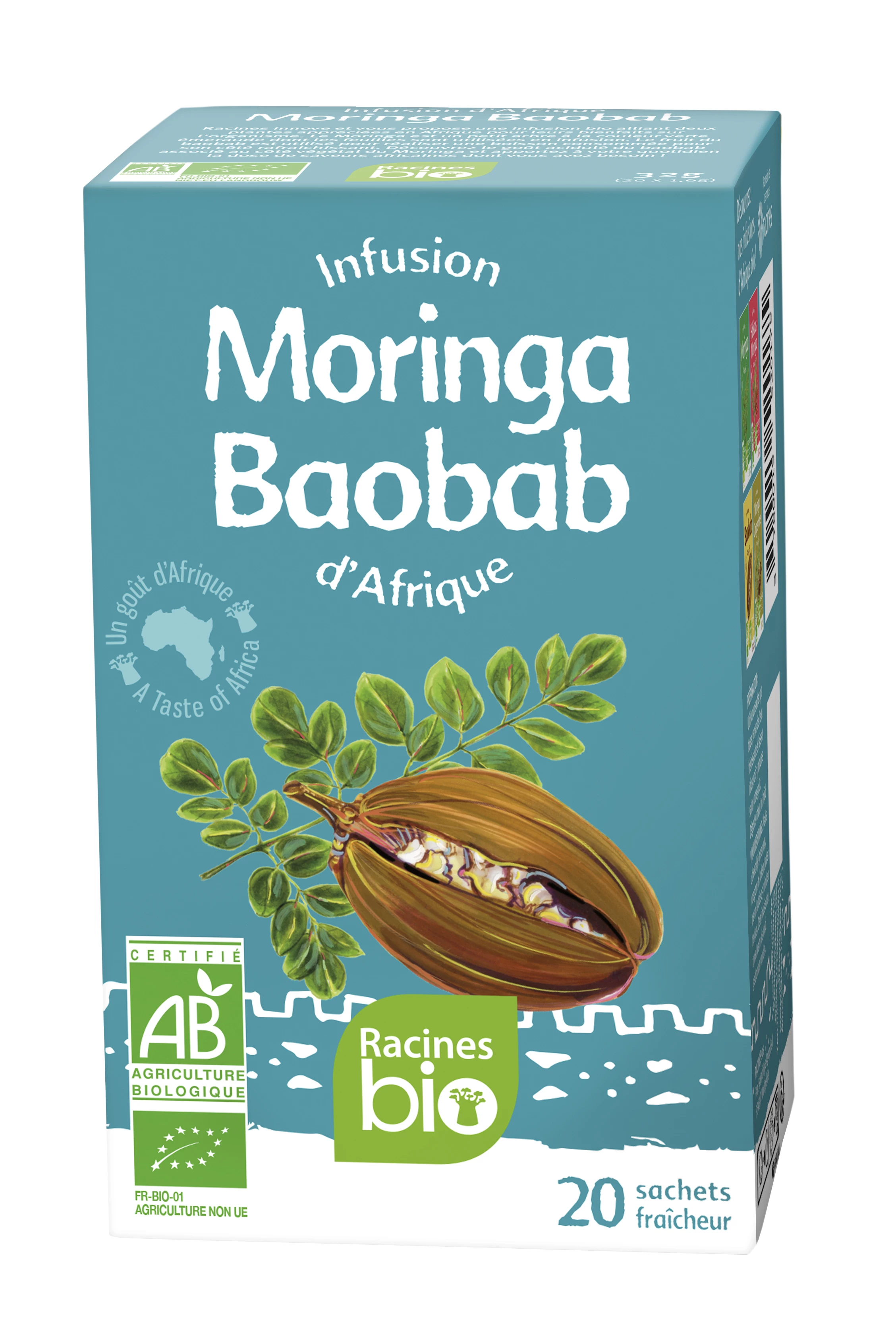 Infusão D'afrique Baobá Moringa (12x20 S X16 G) - Racines Bio