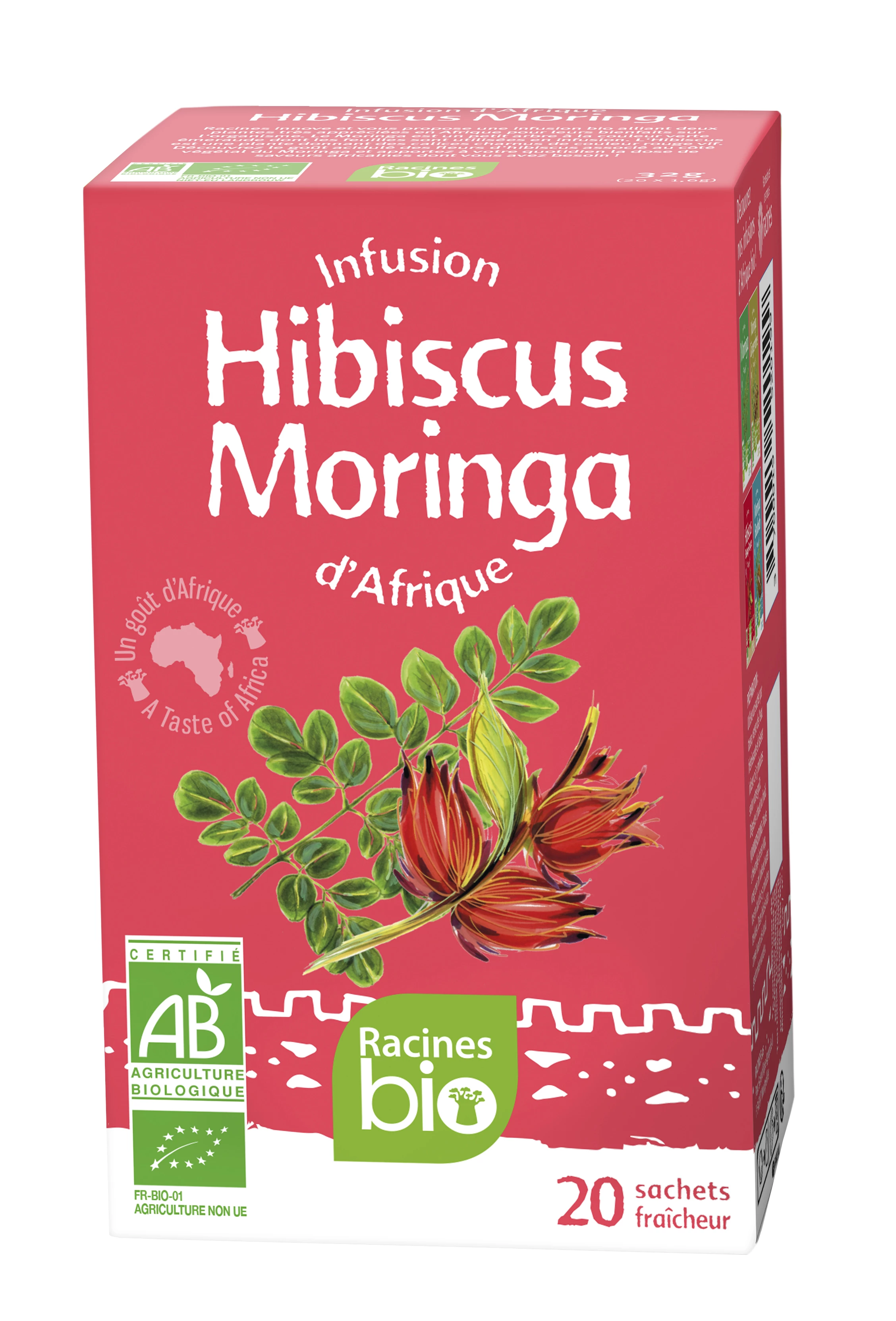 Настой D'afrique Hibiscus Moringa (12x20 S X16 G) - Racines Bio