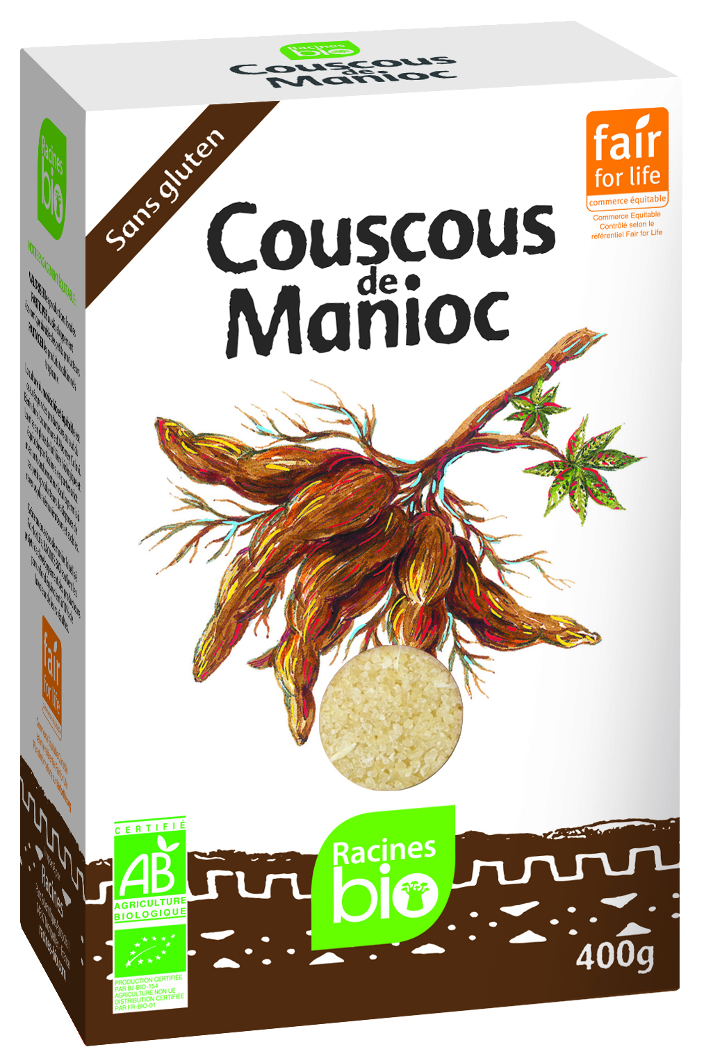 Couscous De Manioc Bio (20 x 400 g) - Racines