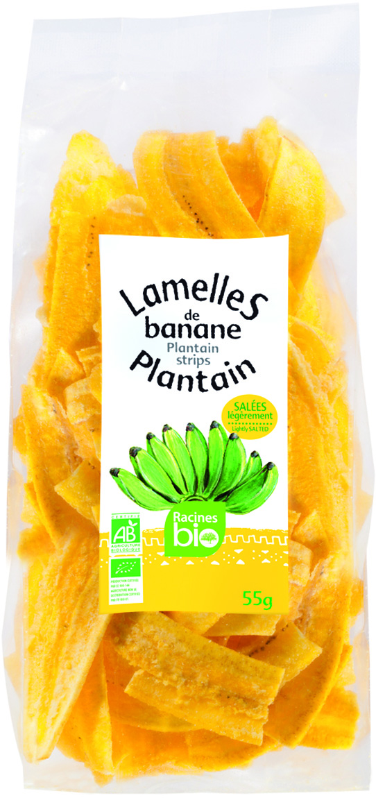 Salted Plantain Slices (24 x 55 g) - Racines Bio