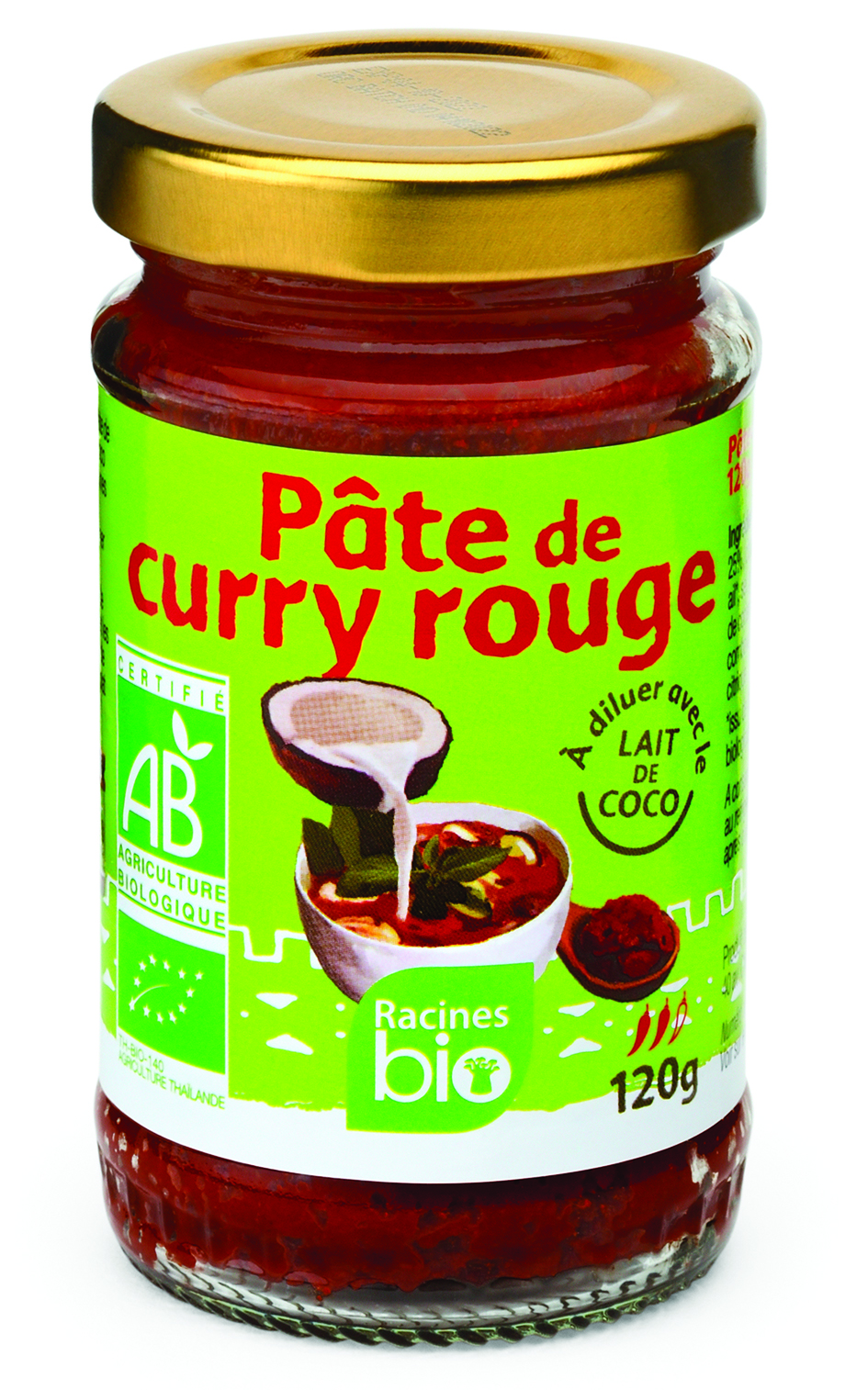 Pâte De Curry Rouge (12 X 120 G) - Racines Bio