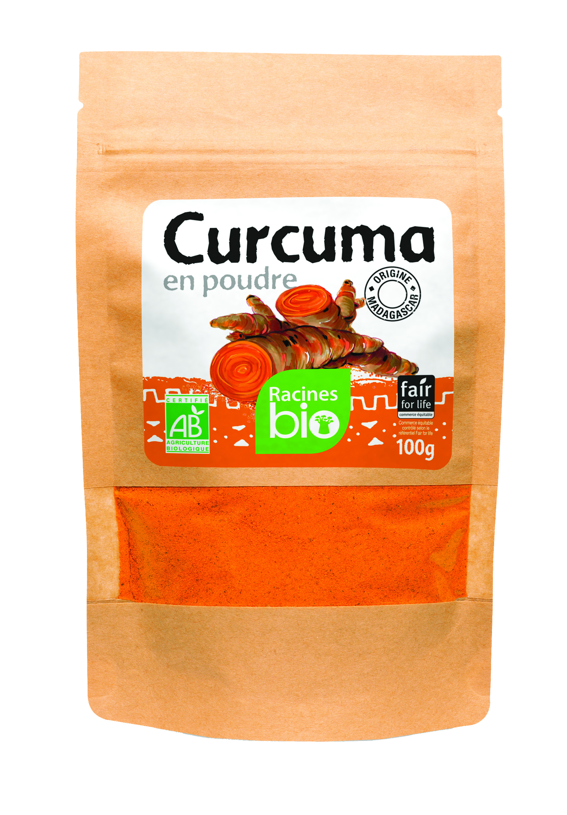 Kurkumapoeder (20 X 100 G) - Racines Bio