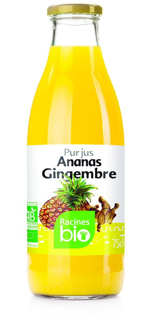 Pur Jus Ananas Gingembre (6 X 75 Cl) - Racines Bio
