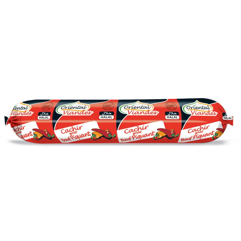 Saucisson Cachir Goût Boeuf Piquant Halal, 450g - CACHIR