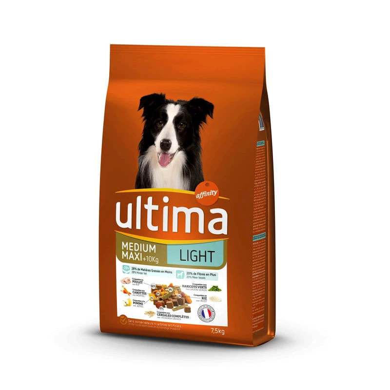 Kroketten für Hunde Medium Maxi +10 kg Light 7,5 kg - ULTIMA