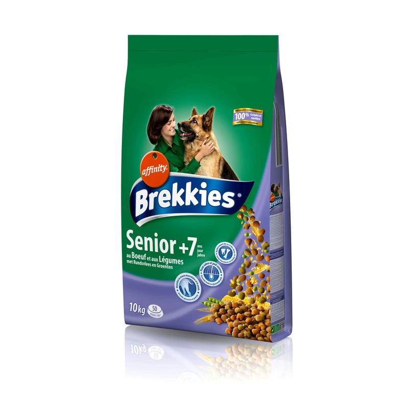 Croquetas para perro +7 años ternera/verduras 10kg - BREKKIES