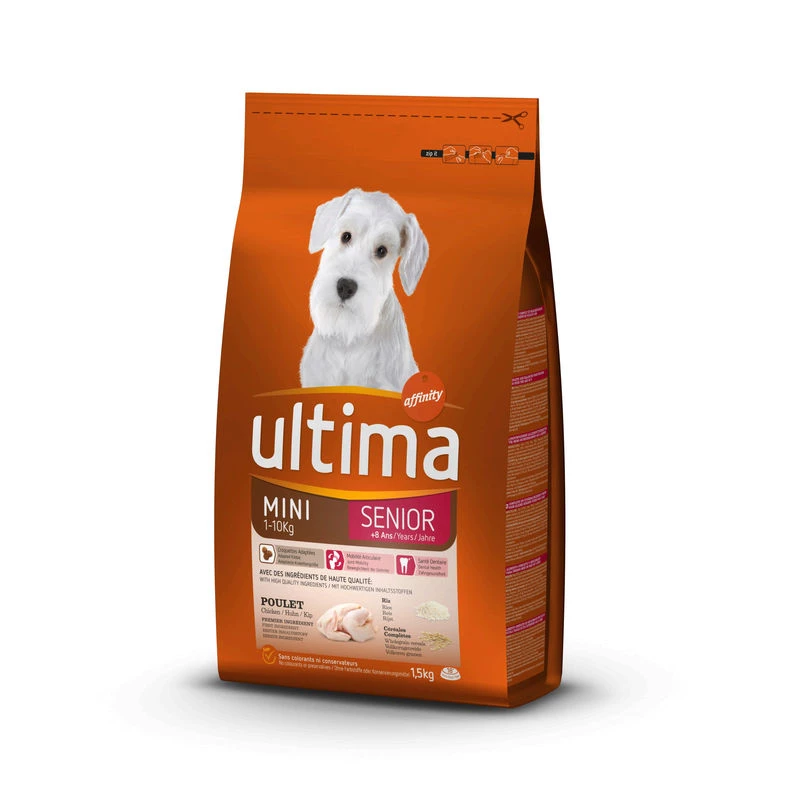 Croquettes pour chien Senior Mini 1,5kg - ULTIMA