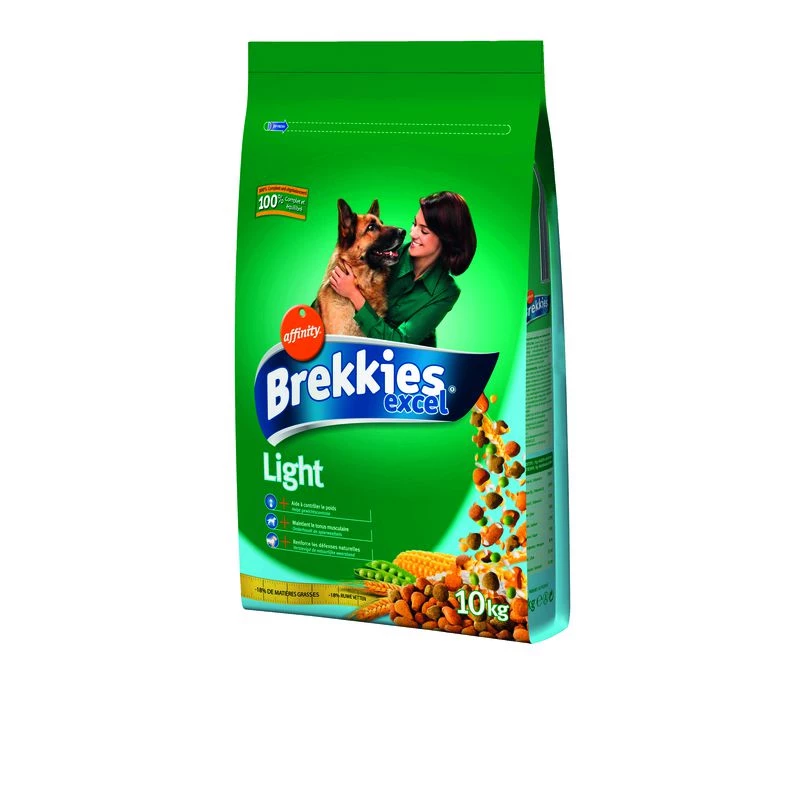Leichte Hähnchen-Gemüse-Kroketten 10 kg für ausgewachsene Hunde - BREKKIES