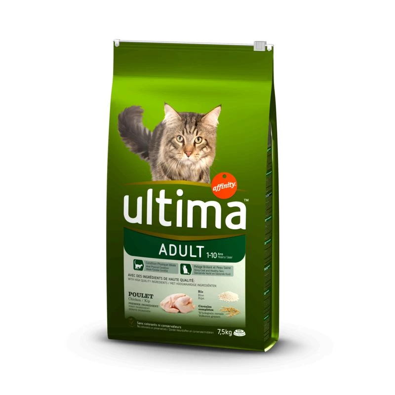 Croquete para Gato Adulto Frango 7,5kg - ULTIMA