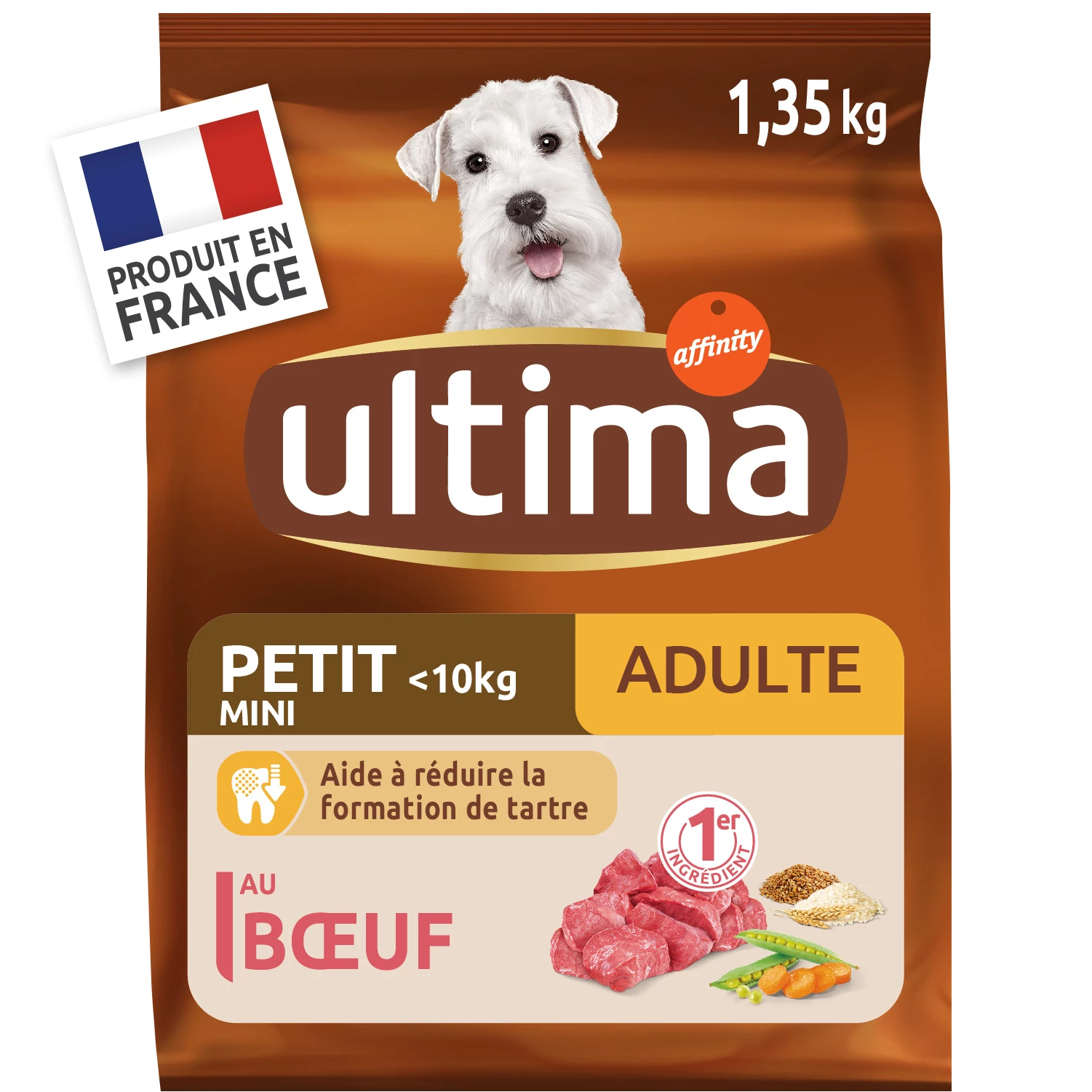 Mini Adult Dog Food With Beef 1.35g -  Ultima