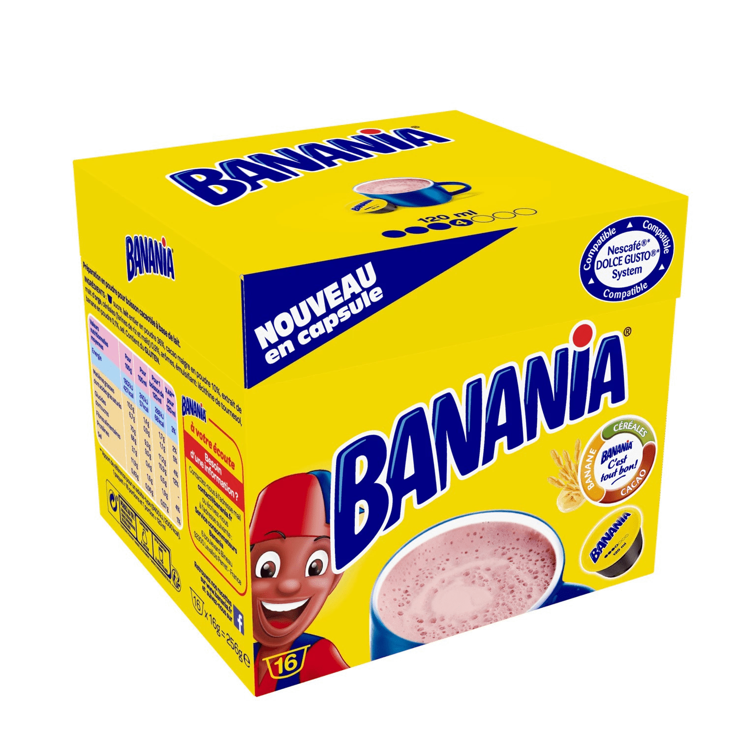 Chocolat chaud x16 capsules 256g - BANANIA