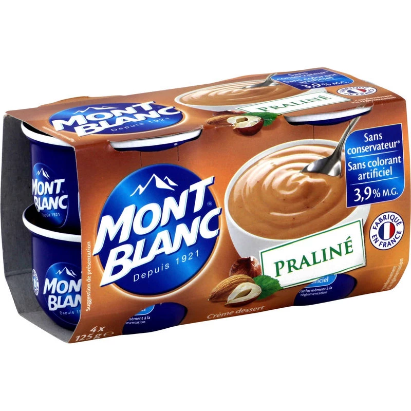 Praliné-dessertcrème, 4x125g - MONT BLANC